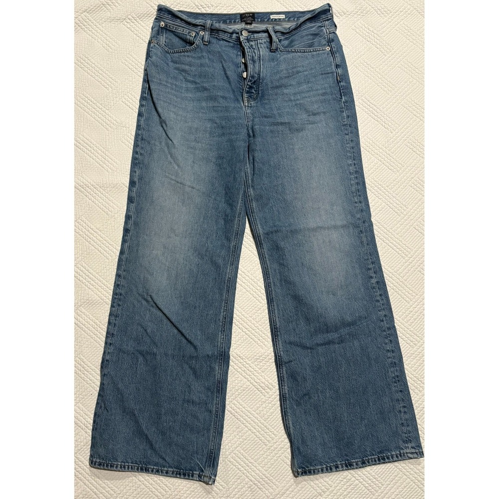 J. Crew Vintage Wide-Leg Jean Premium Edition Medium Wash Button Fly Size 30T